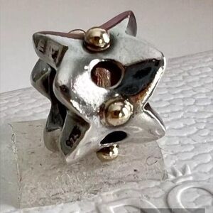 Pandora Retired Two Tone Eyelit Lace 14kt 925 ale